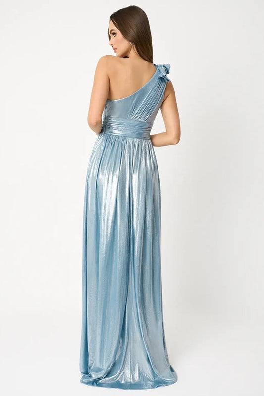 Ivy Aqua Blue Pleated Gown