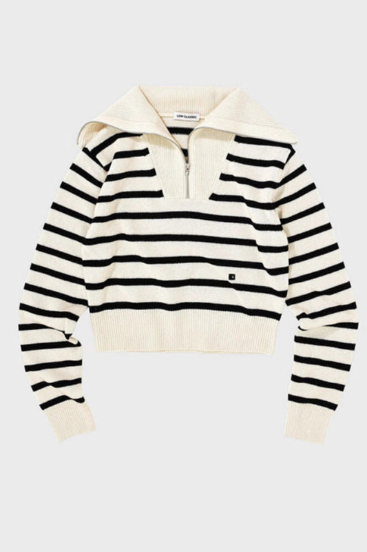 Low Classic Stripe Sailor Zip-up Knit