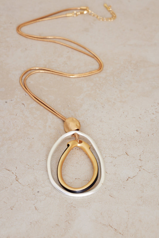 Dual Harmony Pendant Necklace - Gold/Silver
