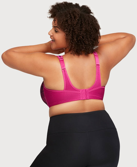 No-Bounce Camisole Elite Sports Bra Fuchsia Print