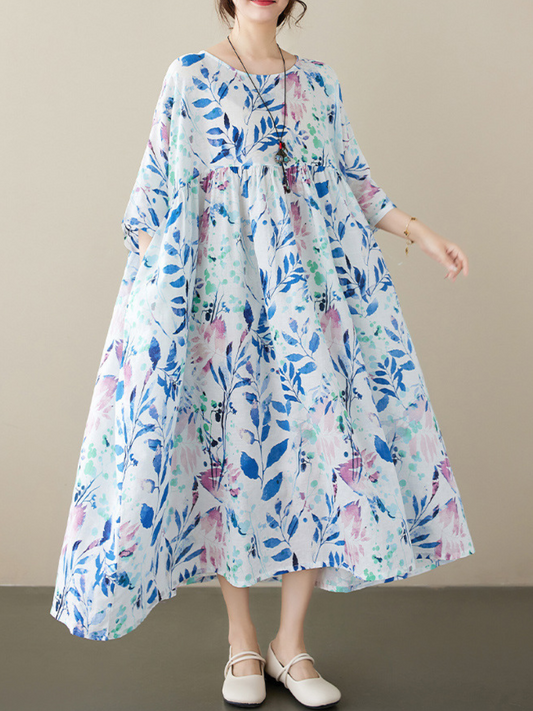 Light Up Your World Cotton Polka Dot Smock Dress