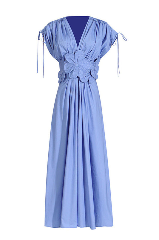 Floral Appliqué Midi Dress