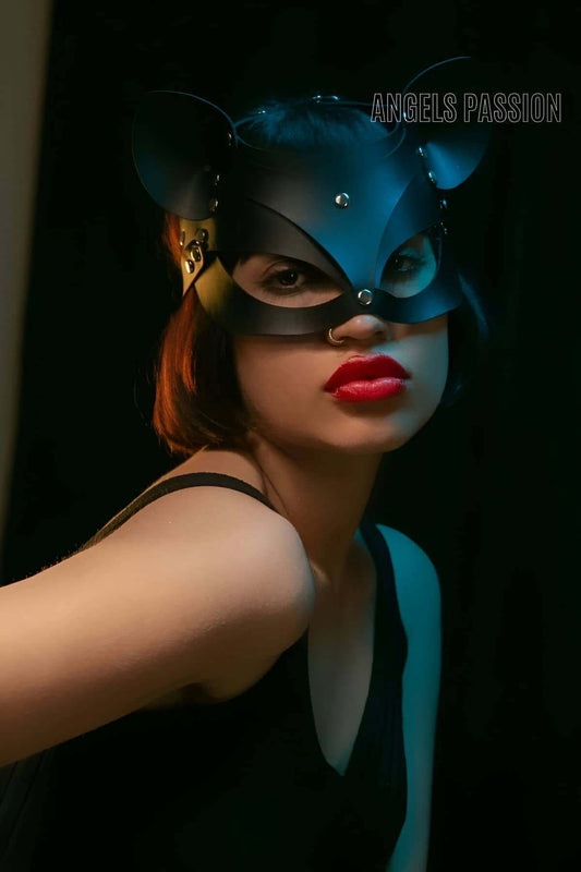 Leather Cat Mask - Leather Mask - Sexy Mask