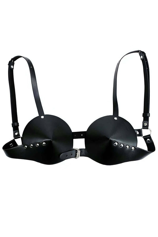 Stylish and Fancy Leather Bra - sexy harness