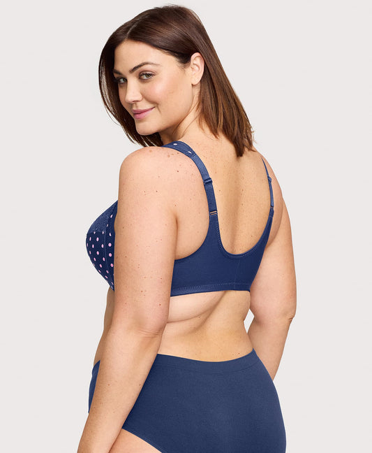 Front-Closure WonderWire Bra Navy Print