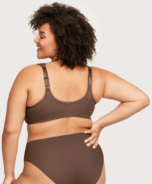 Front-Closure WonderWire Bra Mocha