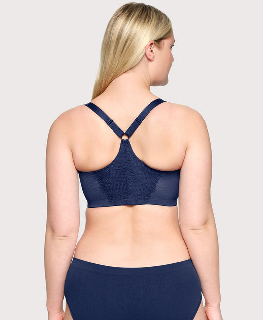 Front-Closure T-Back WonderWire Bra Blue
