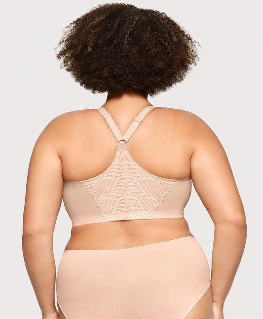 Front-Closure T-Back WonderWire Bra Cafe