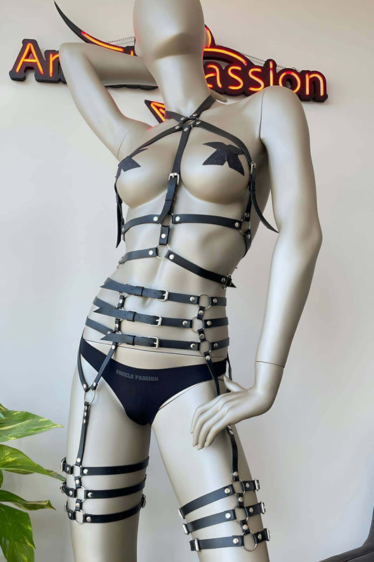 Fantasy Leather Underwear Garter Harness - sexy harness