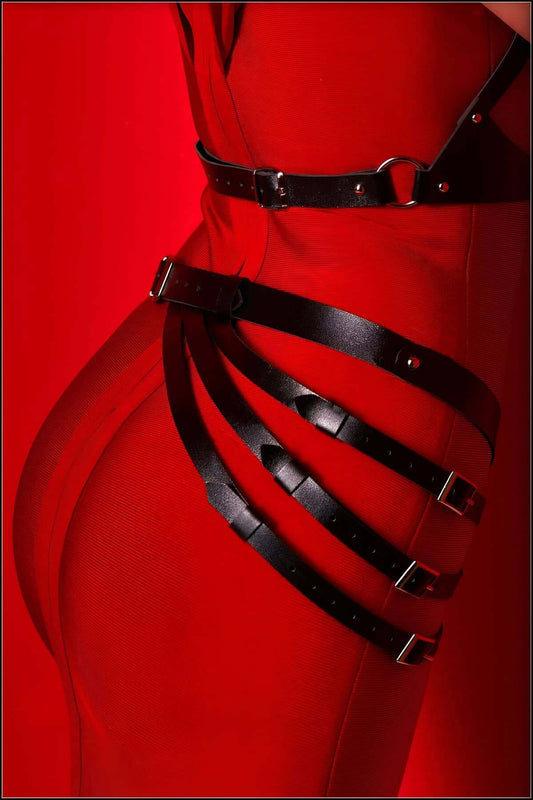 Dress Belt, Stylish Women's Leather Belt, Stylish Belt Harness Set