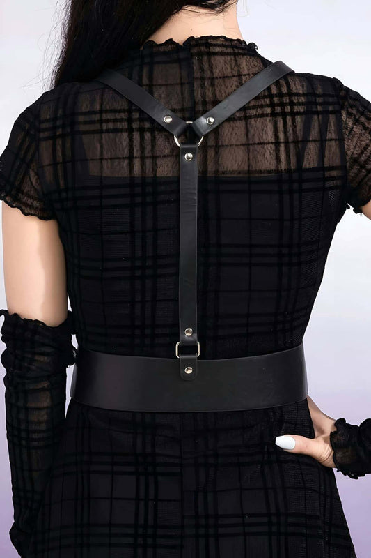 Leather Harness Over Dress