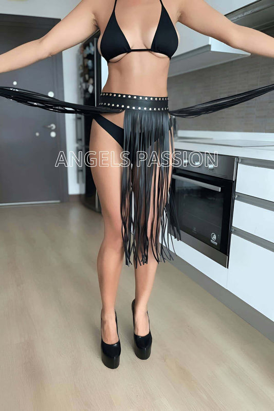 Fine Tassel Leather Fantasy Skirt