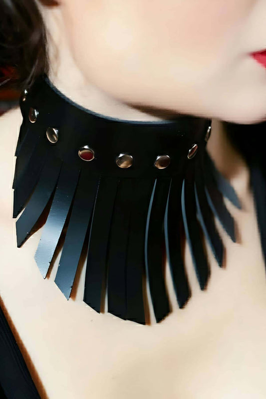Tassel Stylish Leather Choker Collar