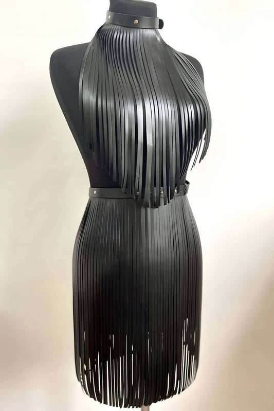 Tassel Long Skirt and Bustier Set