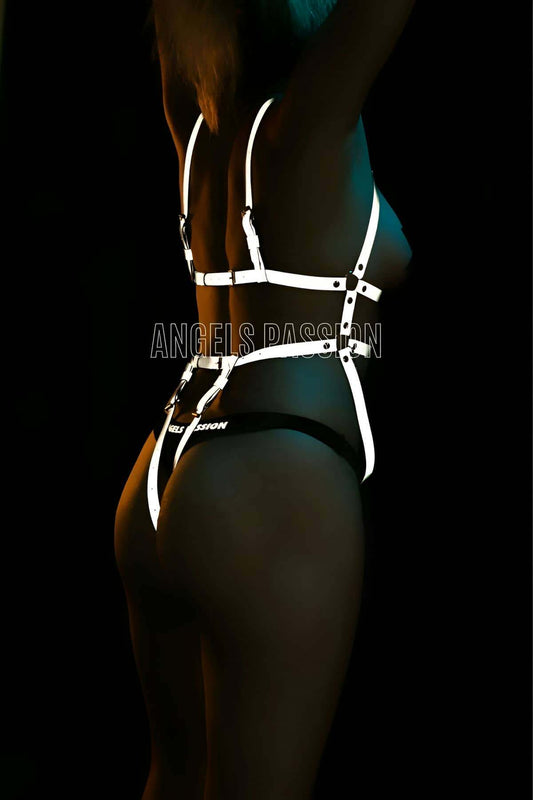 Reflective In The Dark Women's Body Harness, Sexy Reflective Women's Harness