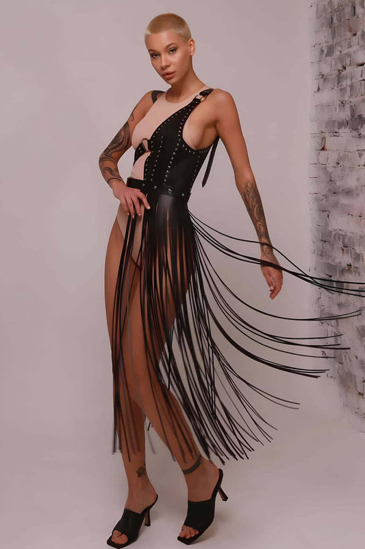 Tassel Leather Jacket Harness, Tassel Sexy Leather Harness