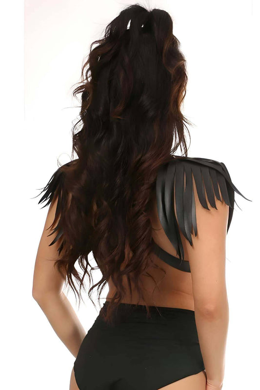 Shoulder Tassel Cross Design T-Shirt Belt Leather Harness