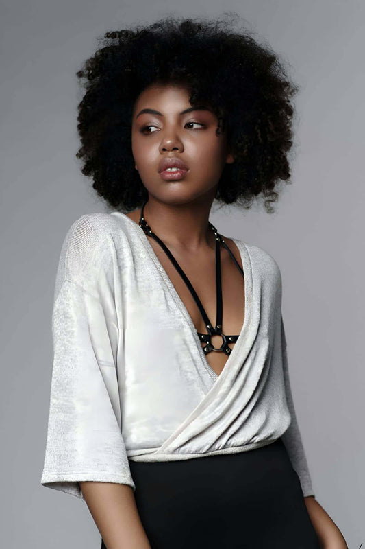 Stylish Leather Harness with Shoulder Chest Detail