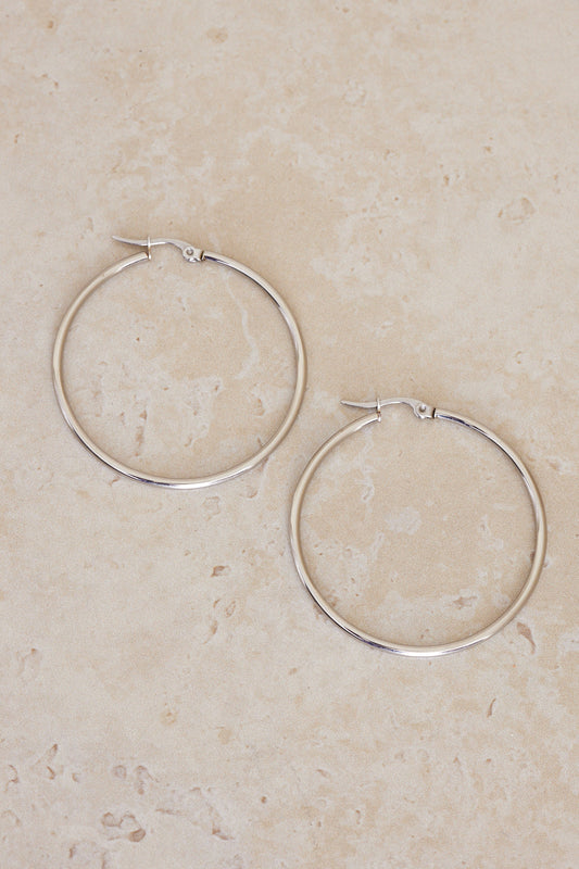 Cara Hoop Earrings - Silver