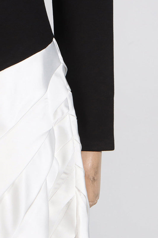 Ismay Paneled Silk & Pleated Satin Maxi Dress