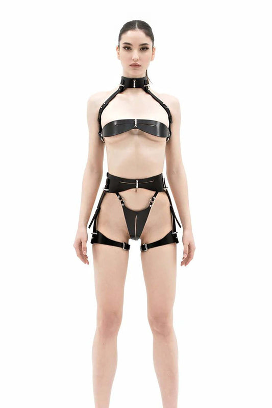 Stylish Leather Sexy Harness Set -