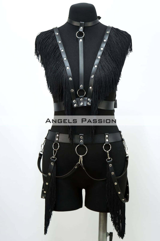 Tassel Leather Harness Set, Tassel Dress Accessory
