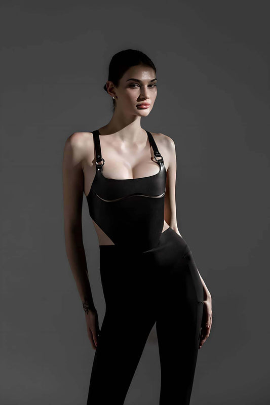 Leather Chest Harness, Stylish Leather Bustier