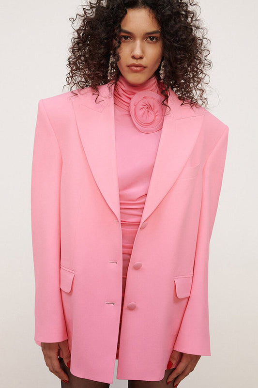 Rose-appliqué Ruched Jersey Minidress