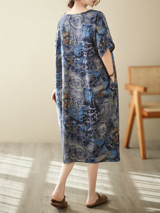 Love Yourself Cotton V-neck Midi Dress