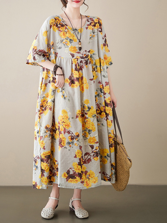 Heaven On Earth Round Neck Smock Dress
