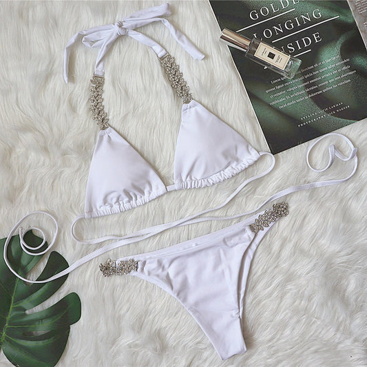 Boho Triangle Bikini – Satin Glow – Sunset Muse