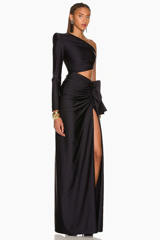 Gathered Single Shoulder Dress