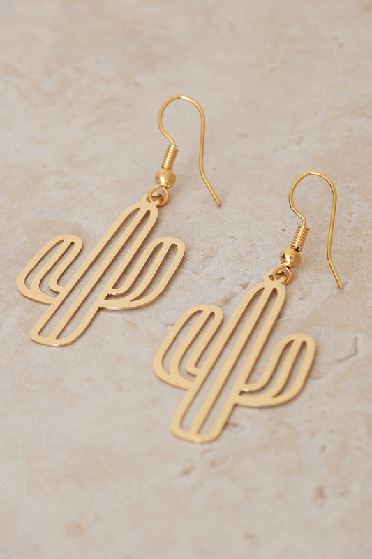 Cactus Earrings - Gold