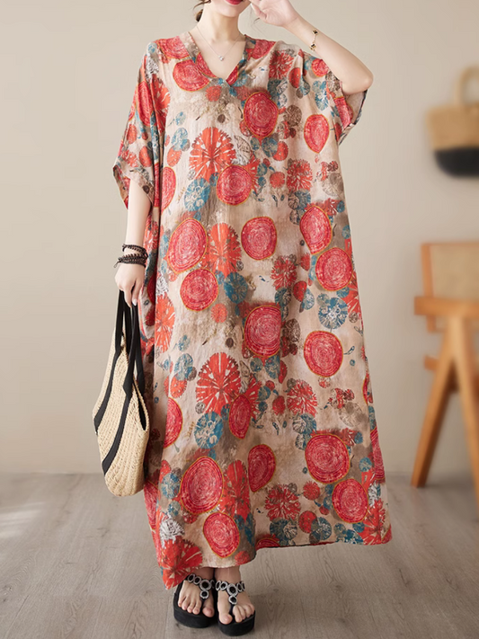Sunflower Deligh Summer Kaftan Dress