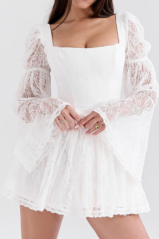 Sancia Vintage Puff Sleeve Mini Dress