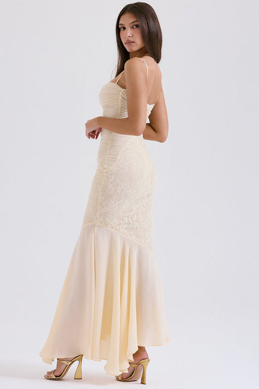 Vanilla Chiffon & Lace Gown