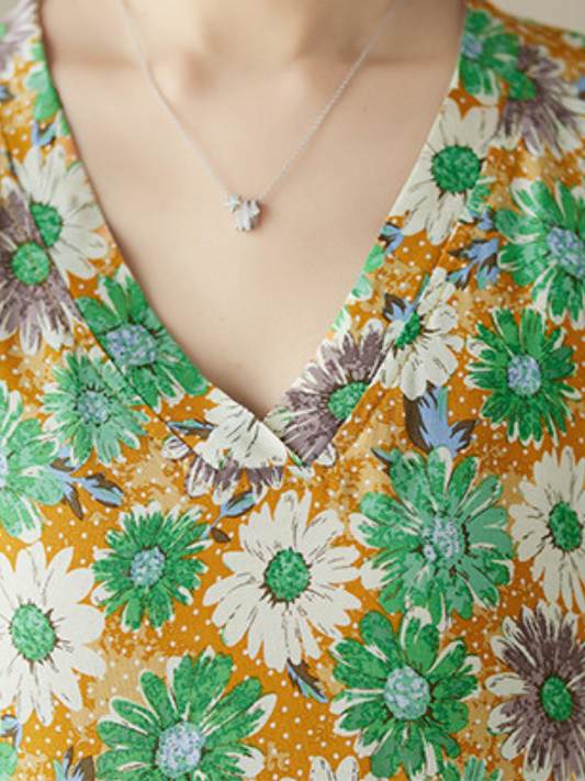 Take My Soul Cotton Bohemian Floral Kaftan Dress