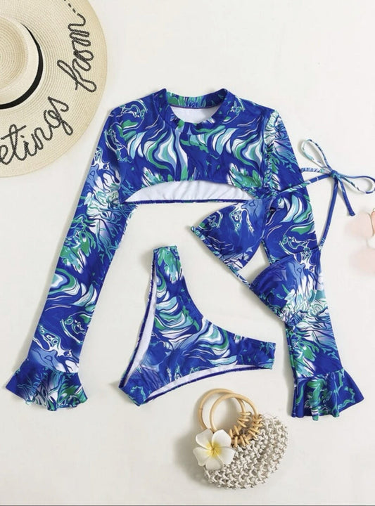 Chic Two-Piece Set – Midnight Swim – Azure Tide