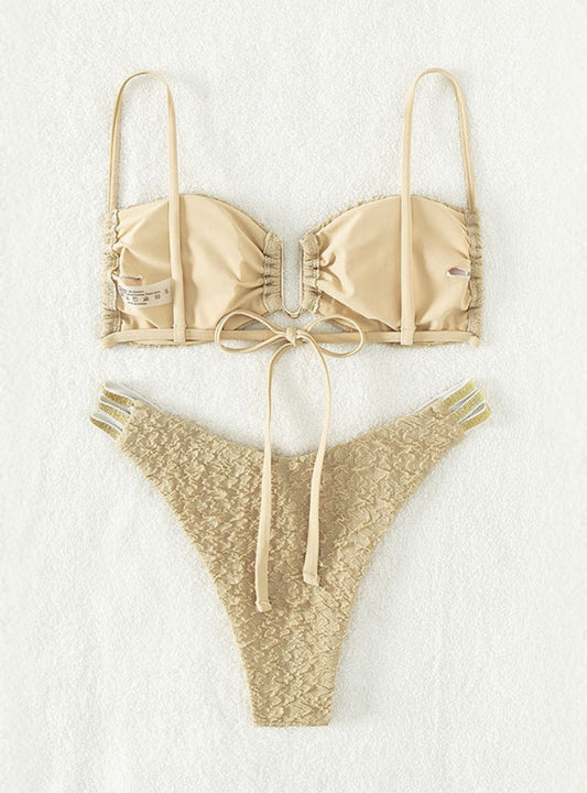 Minimalist Cut-Out Bikini – Midnight Swim – Azure Tide