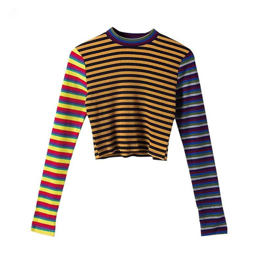 Bumblebee Striped Cropped Top