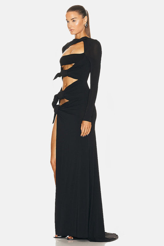 Cutout Crêpe Gown