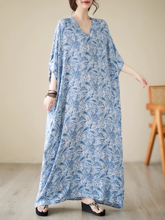 Breezy Elegance Kaftan Dress with Side Pockets