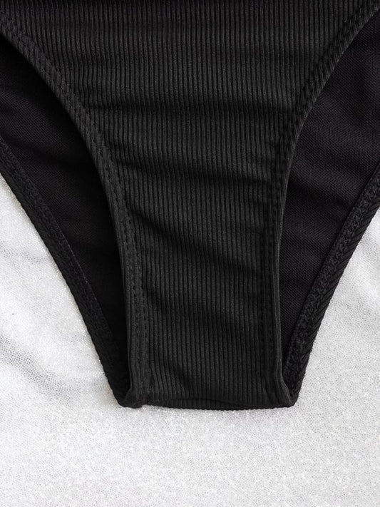 Elegant High-Waist Bikini – Wave Rider – Azure Tide