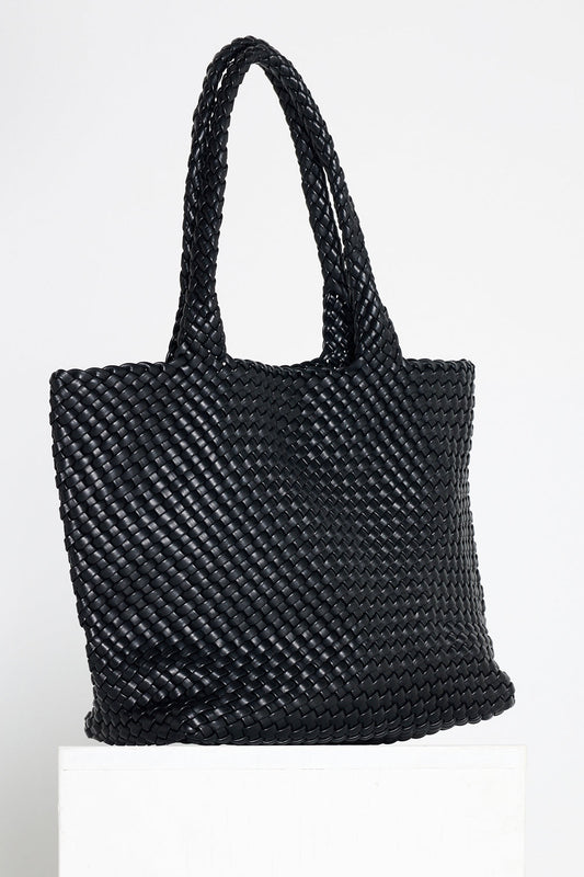 Lois Woven Bag & Clutch - Black
