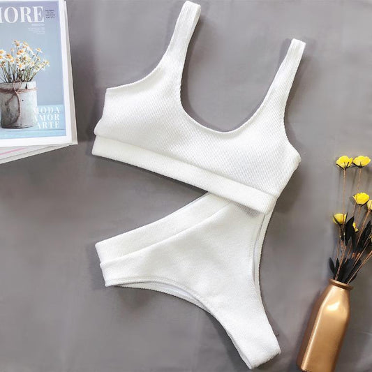 Allure Strappy Swimsuit – Halter Luxe – Azure Tide