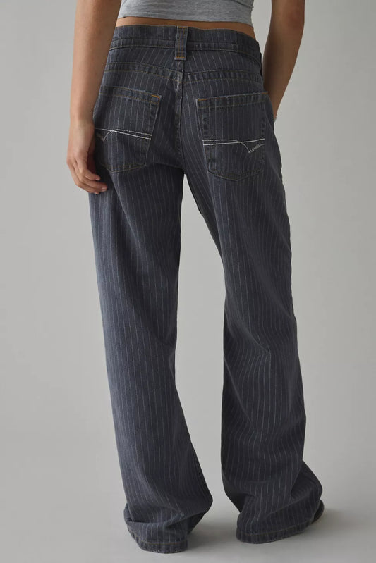 Kayla Printed Pinstripe Jeans