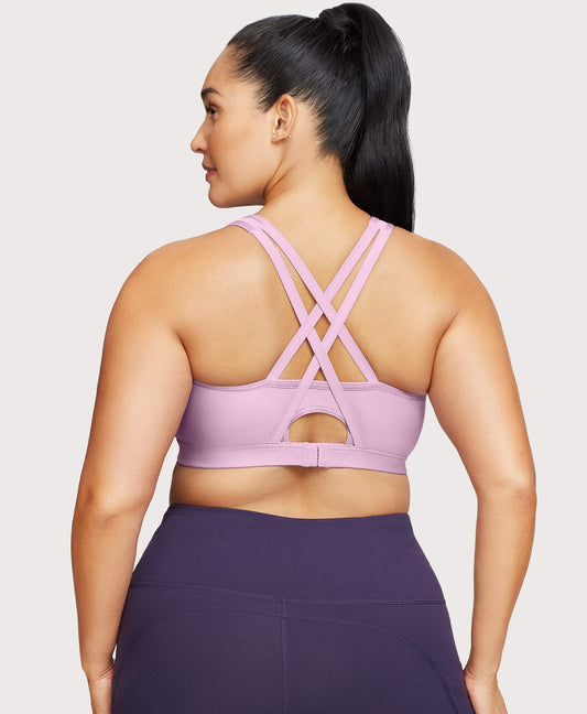 Front-Closure Zip Up Sports Bra Lavender