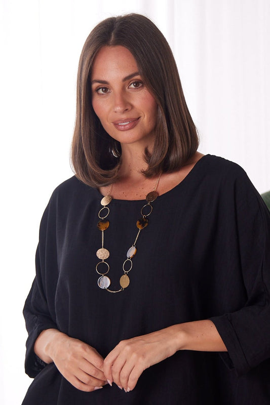 Giselle Necklace - Gold/Tortoiseshell