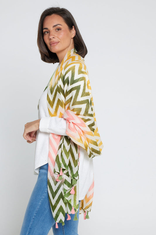 Everly Scarf - Pink/Khaki