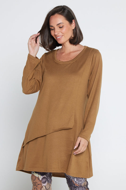 Divina Knit Tunic - Tan